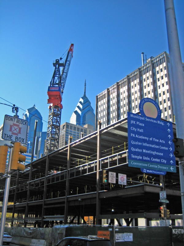 Cunstruction in center city.