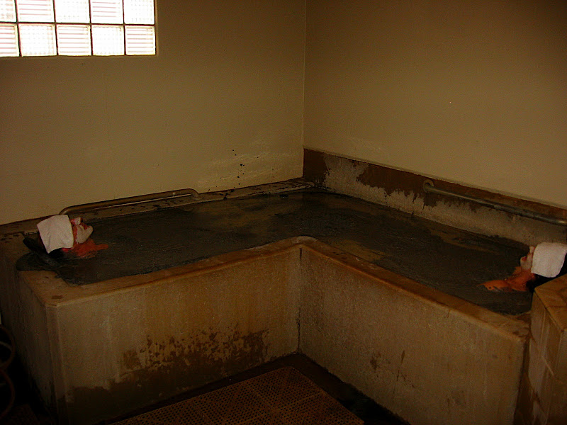 Frank and Kat in the couples room at the mud baths.  Note the Romanesque tubs.