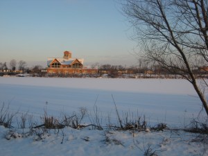 Cooper River Boat House on a snowy January morning.