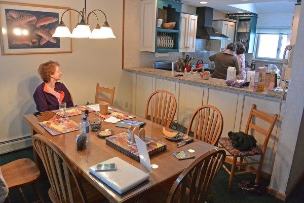 Eating area and kitchen.