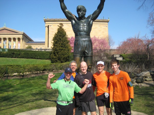Keith, Steve, Brian, Frank and Dan with Rocky.  Dave helped Rich get to the finish a bit behind the rest of us.
