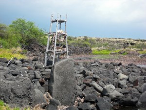 Formerly known as a lifeguard tower, at Honokohau beach.  I think this was put up with tongue in cheek.
