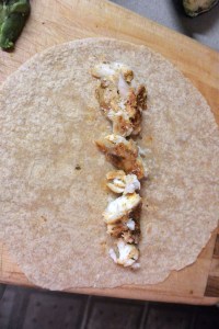 Tortilla with monkfish.  This was grilled with a fajita marinade.