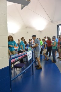 Picking up my number on the indoor track at the YMCA