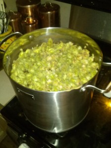 Homegrown hops in the boil