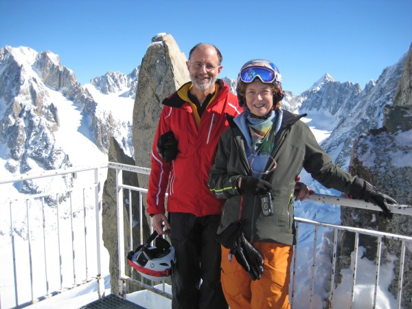 Frank and Kristine at the top of Grands Montets