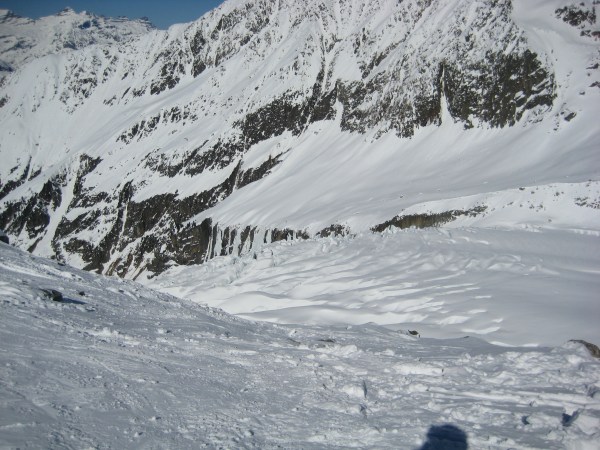The Argentière glacier along the Point de Vue run.