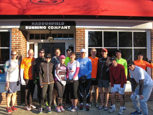 At the start of Rocky II, in front of the Running Company in Haddonfield