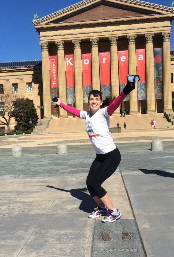 Michele atop the Philadelphia Art Museum steps (see my previous blog, "Rocky II, It's a Knockout")