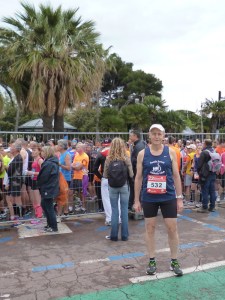 At the start, getting ready to join the throng.