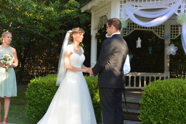My nephew and niece-in-law say their vows.
