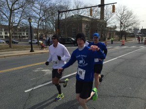 Dan and Brian Ambrose pumping up for the hill.
