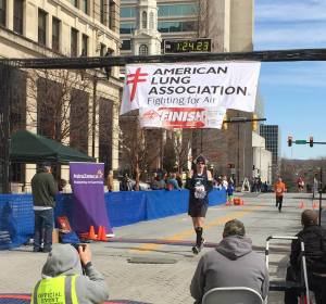 Brandon at the finish line.
