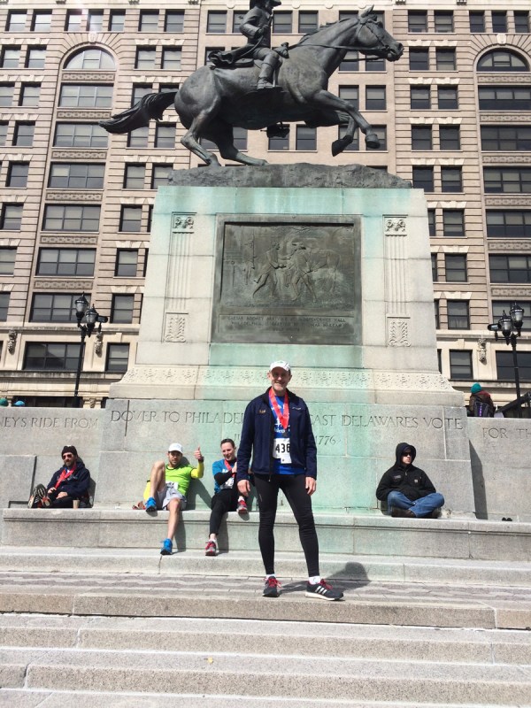 After the finish, a new half marathon PR for Frank.